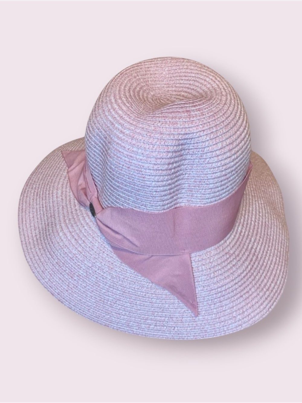 NWT C C Exclusives Straw Floppy Sun Hat Pink One Size